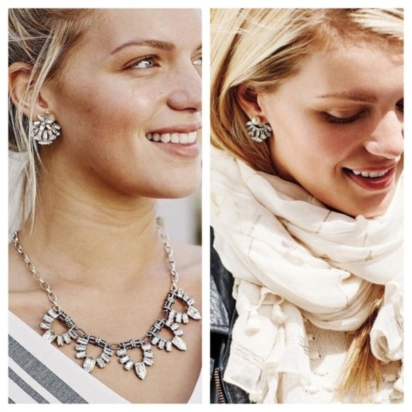 Stella & Dot | Versatile 4-in-1 Rhinestone Starburst Ear Jacket Pearl Ea… - Picture 6 of 8